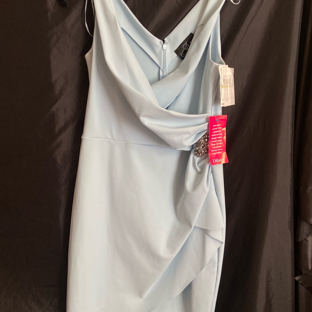 Alex Evenings Light Blue Backless Dress